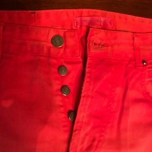 balmain red jeans